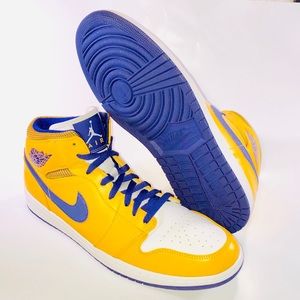 Nike Air Jordan Mid 1 2013 Lakers Sz 14 554724-708